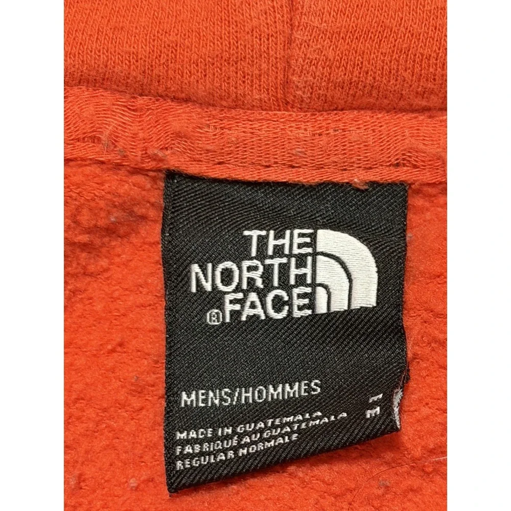 The North Face Mens Red Orange Box Logo Never Stop Exploring Hoodie MEDIUM